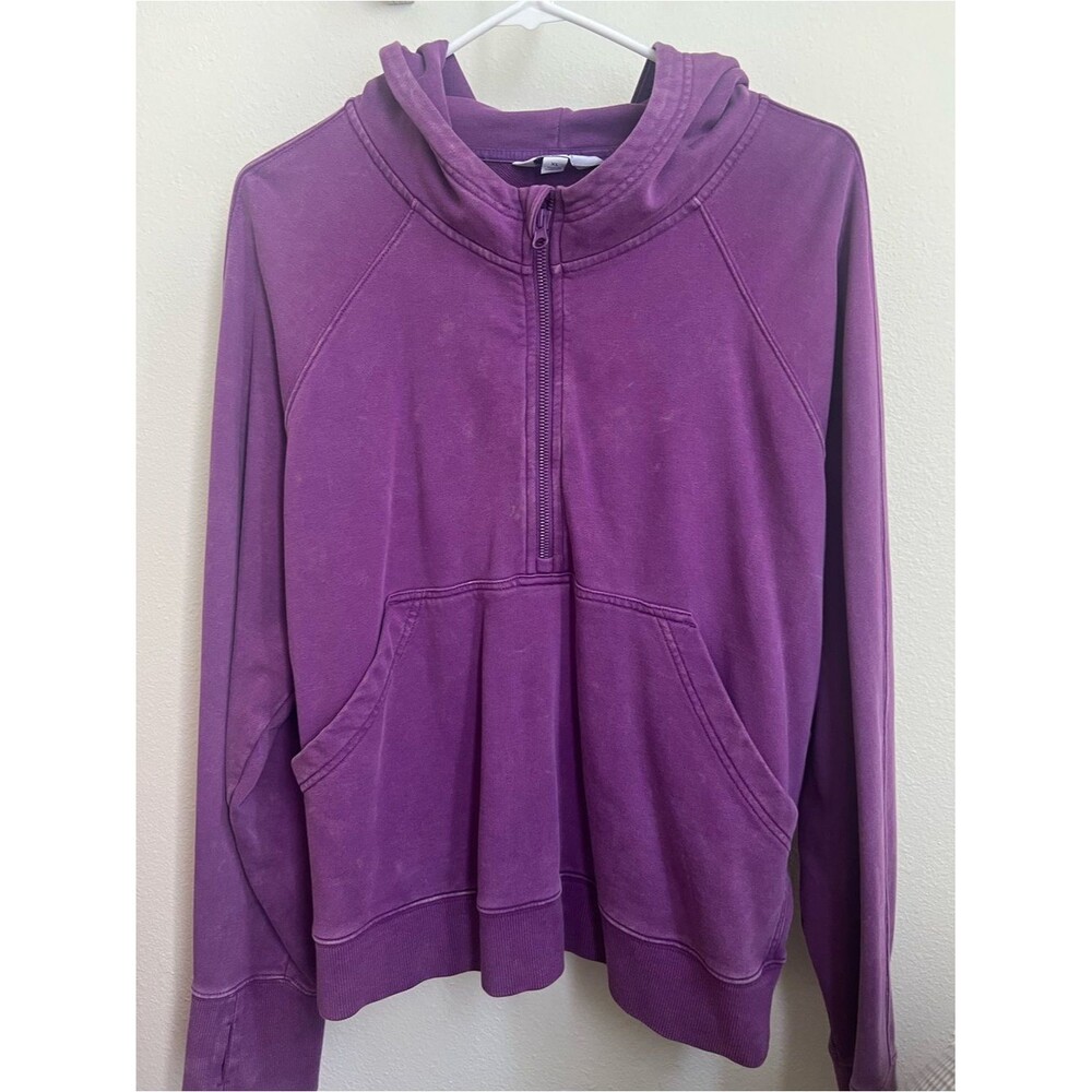 JoyLab Purple Half-Zip Hooded Pullover